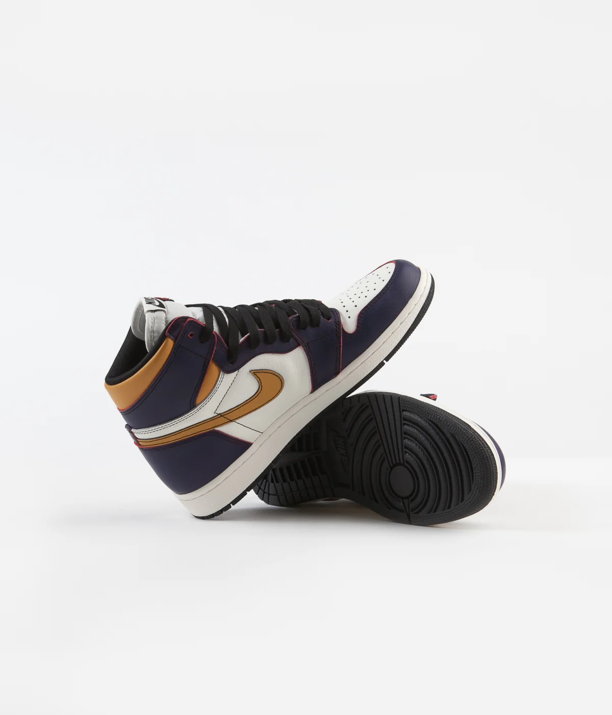 Nike SB Air Jordan 1 OG Defiant Shoes - Court Purple / Black - Sail - University Gold - Image 6