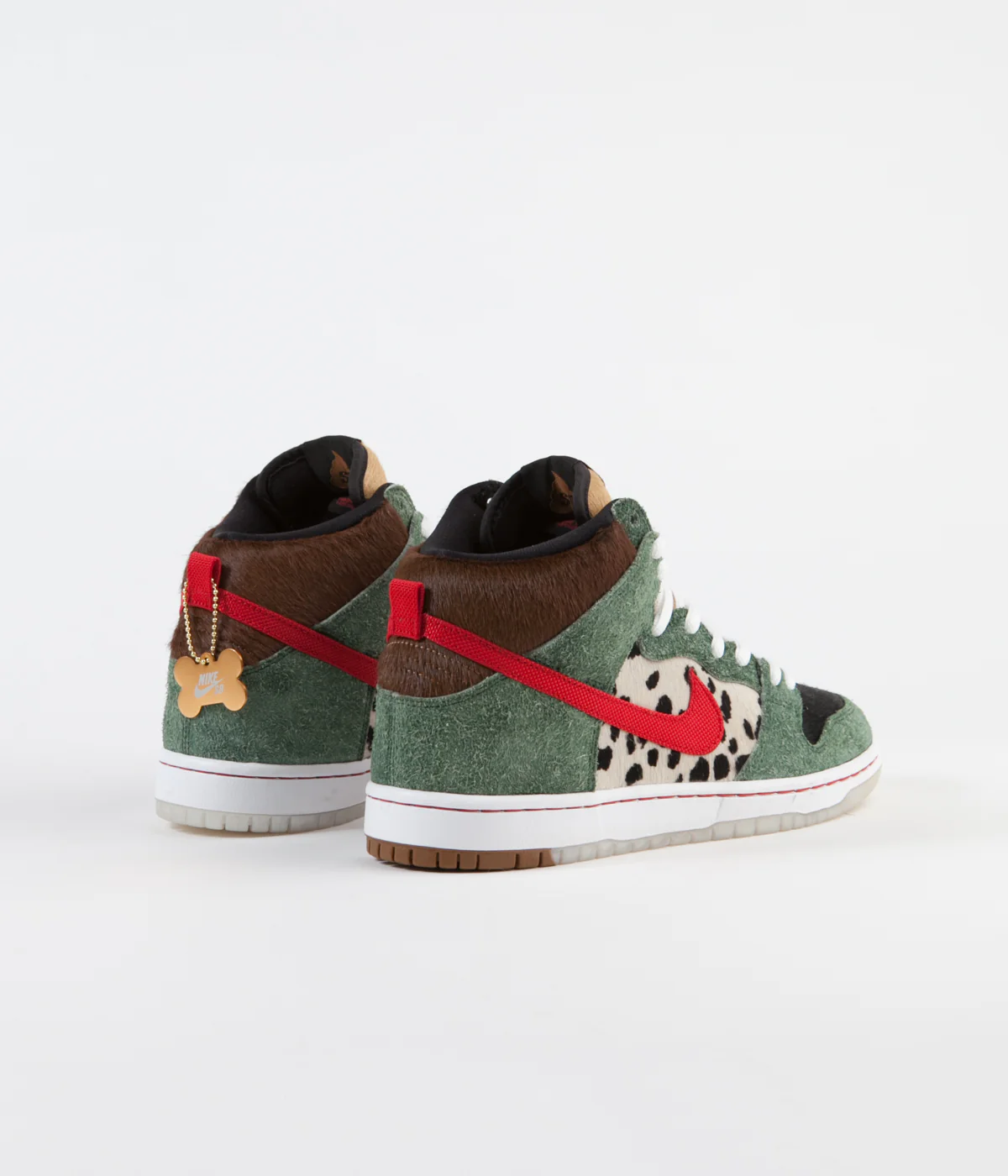 Nike SB Dunk High 'Dog Walker' Shoes - Fir / University Red - Black - White - Image 4