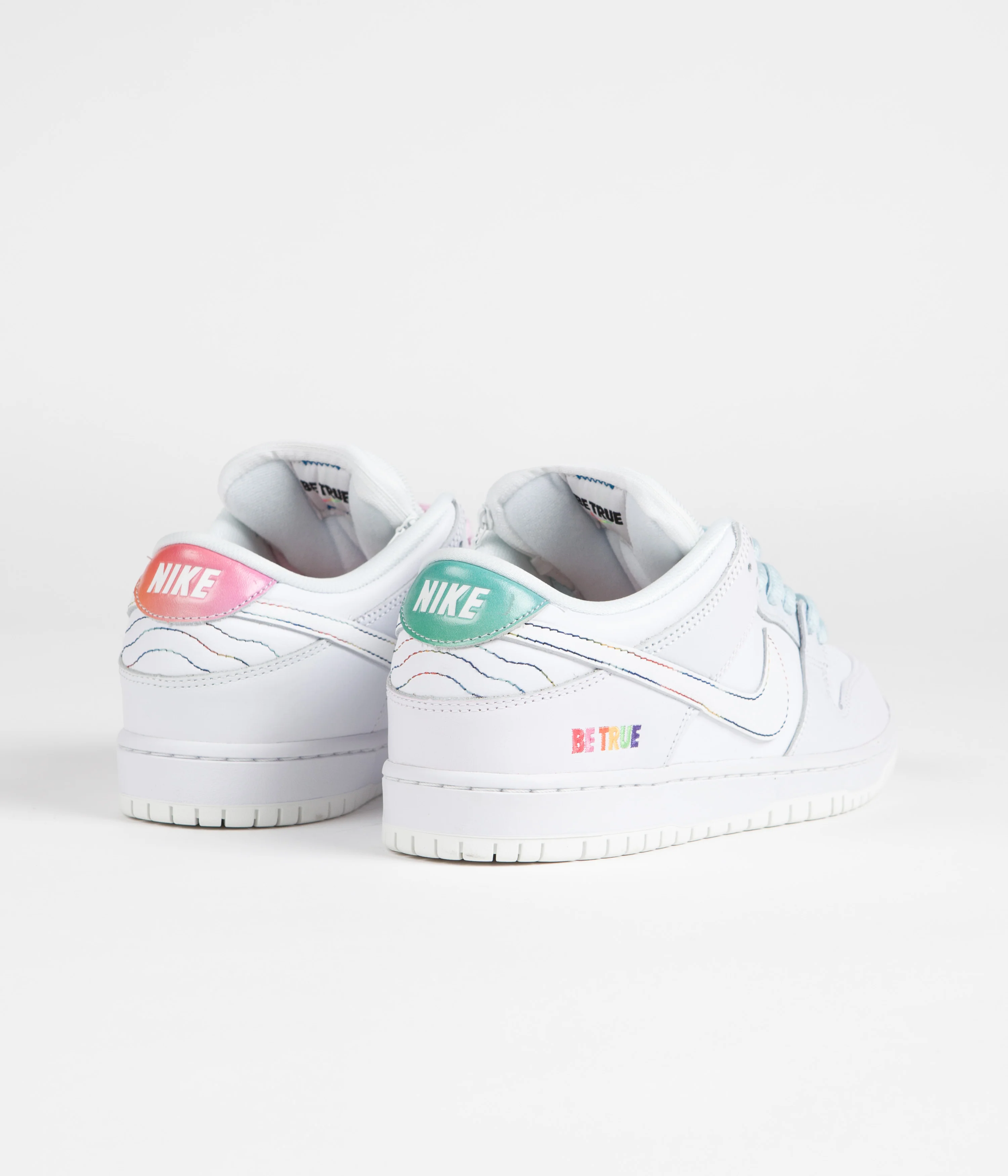 Nike SB Dunk Low 'Be True' Shoes - White / Summit Rainbow - White - Image 6