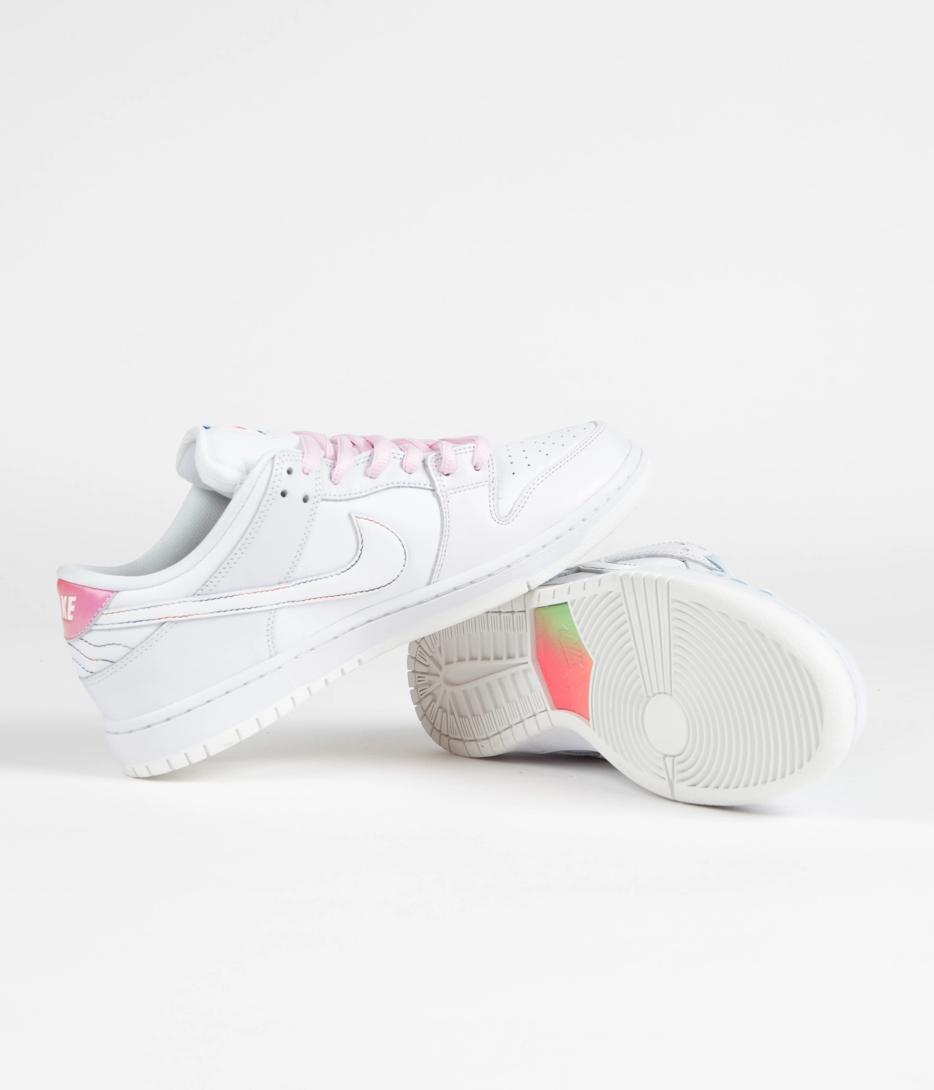 Nike SB Dunk Low 'Be True' Shoes - White / Summit Rainbow - White - Image 7