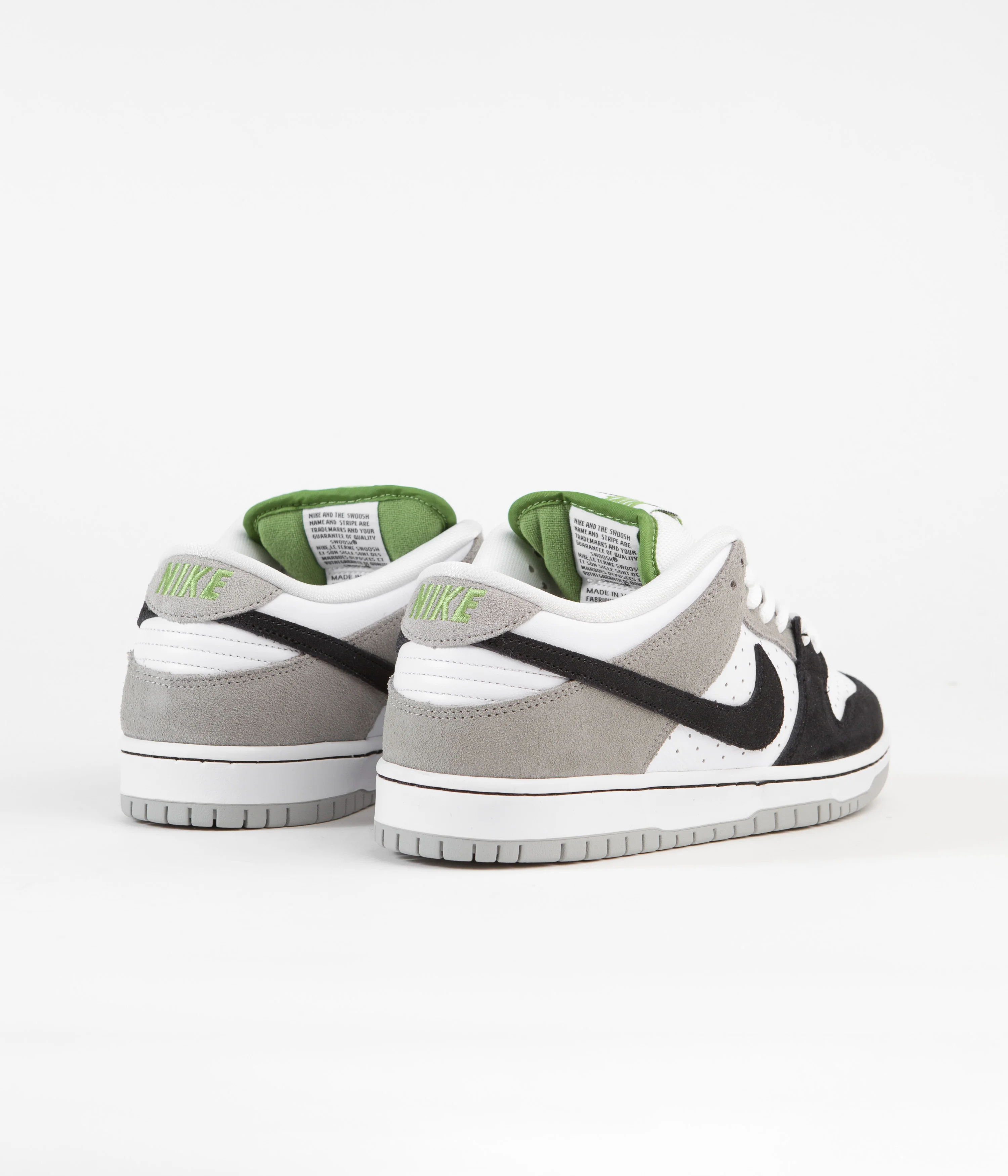 Nike SB Dunk Low Pro 'Chlorophyll' Shoes - Medium Grey / Black - White - Chlorophyll - Image 4