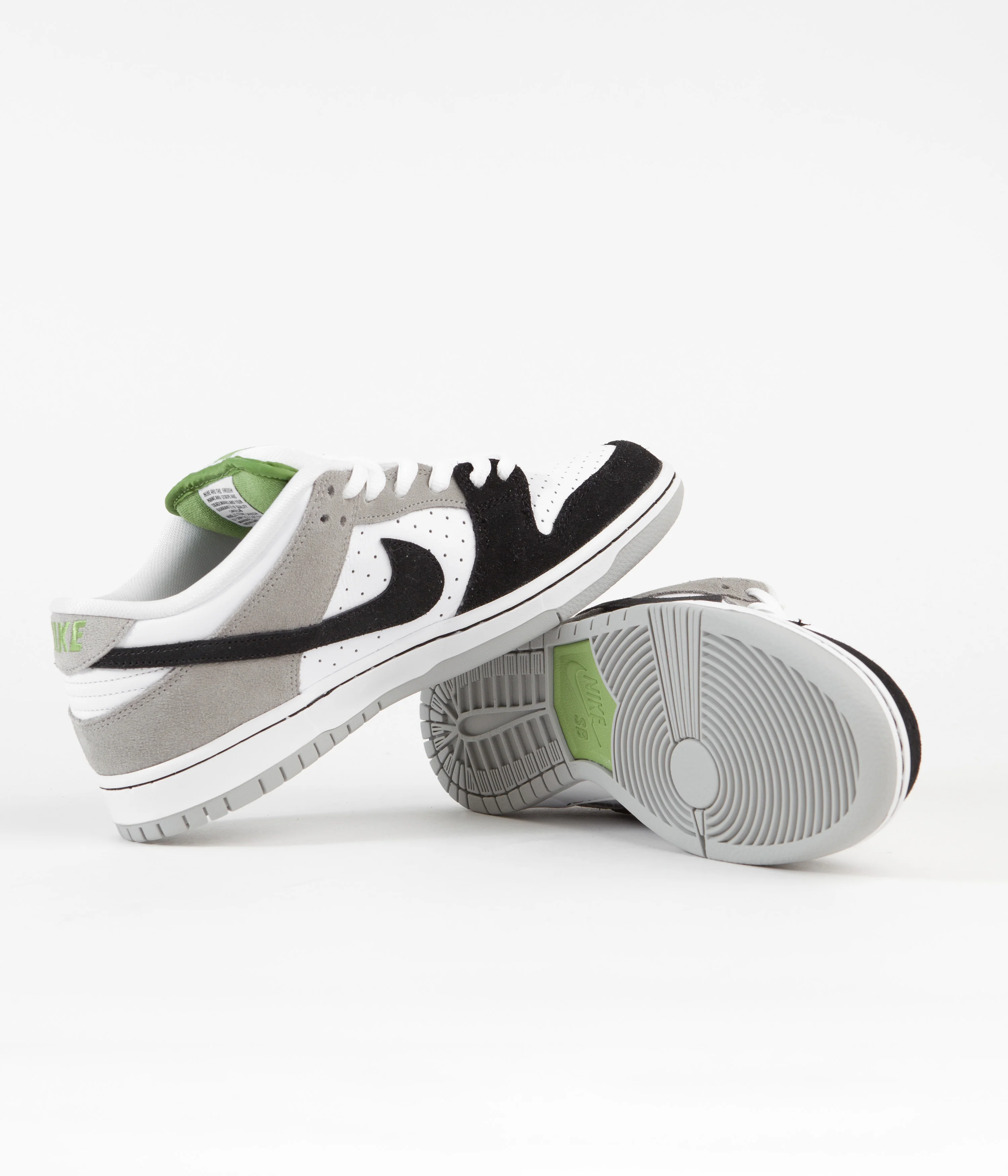 Nike SB Dunk Low Pro 'Chlorophyll' Shoes - Medium Grey / Black - White - Chlorophyll - Image 5