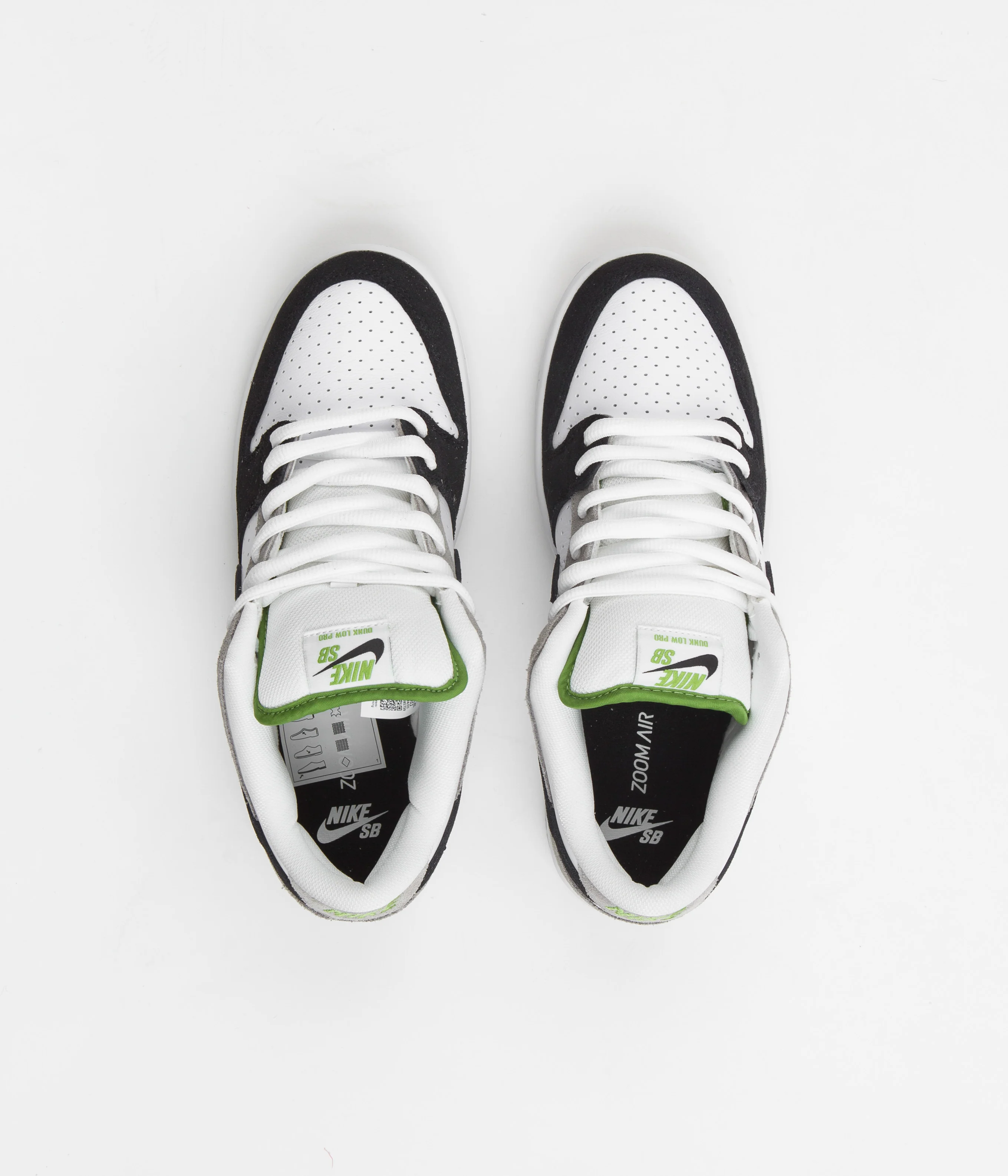 Nike SB Dunk Low Pro 'Chlorophyll' Shoes - Medium Grey / Black - White - Chlorophyll - Image 7