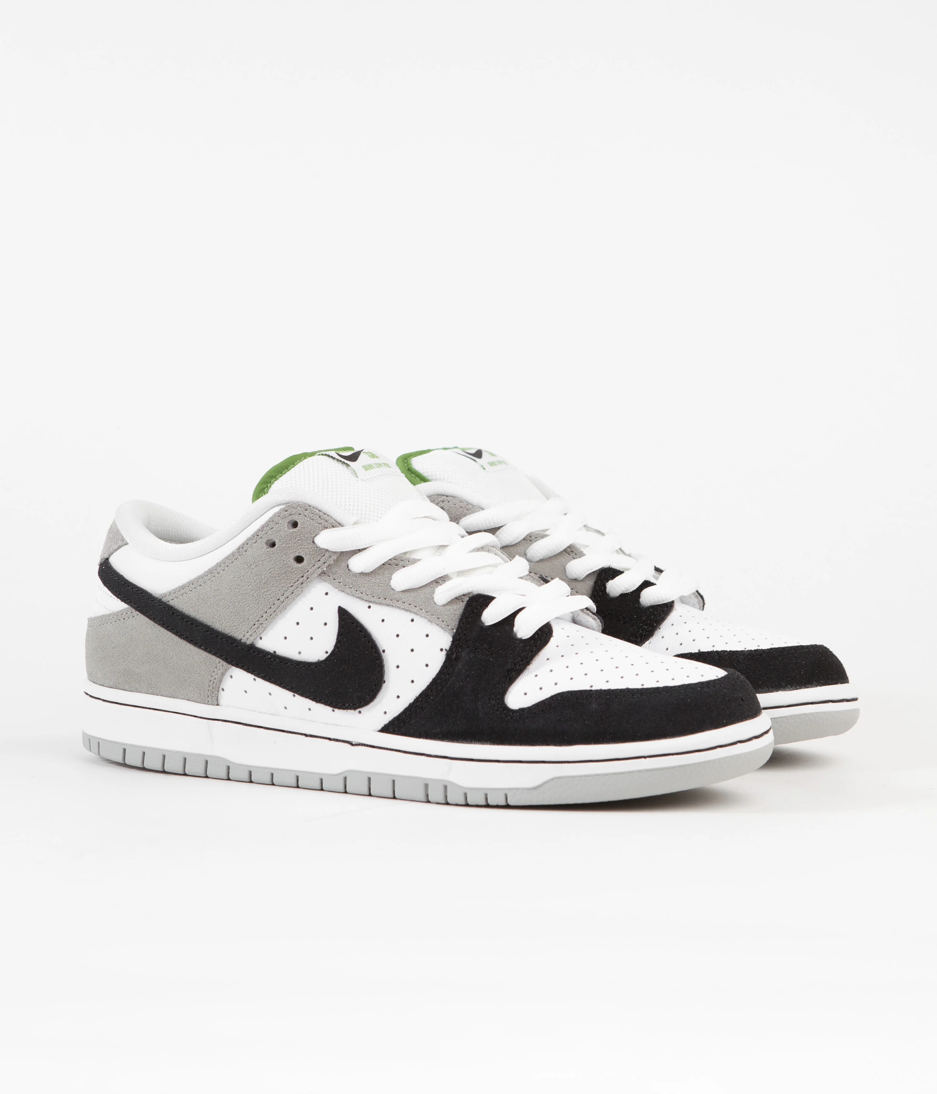 Nike SB Dunk Low Pro 'Chlorophyll' Shoes - Medium Grey / Black - White - Chlorophyll - Image 2