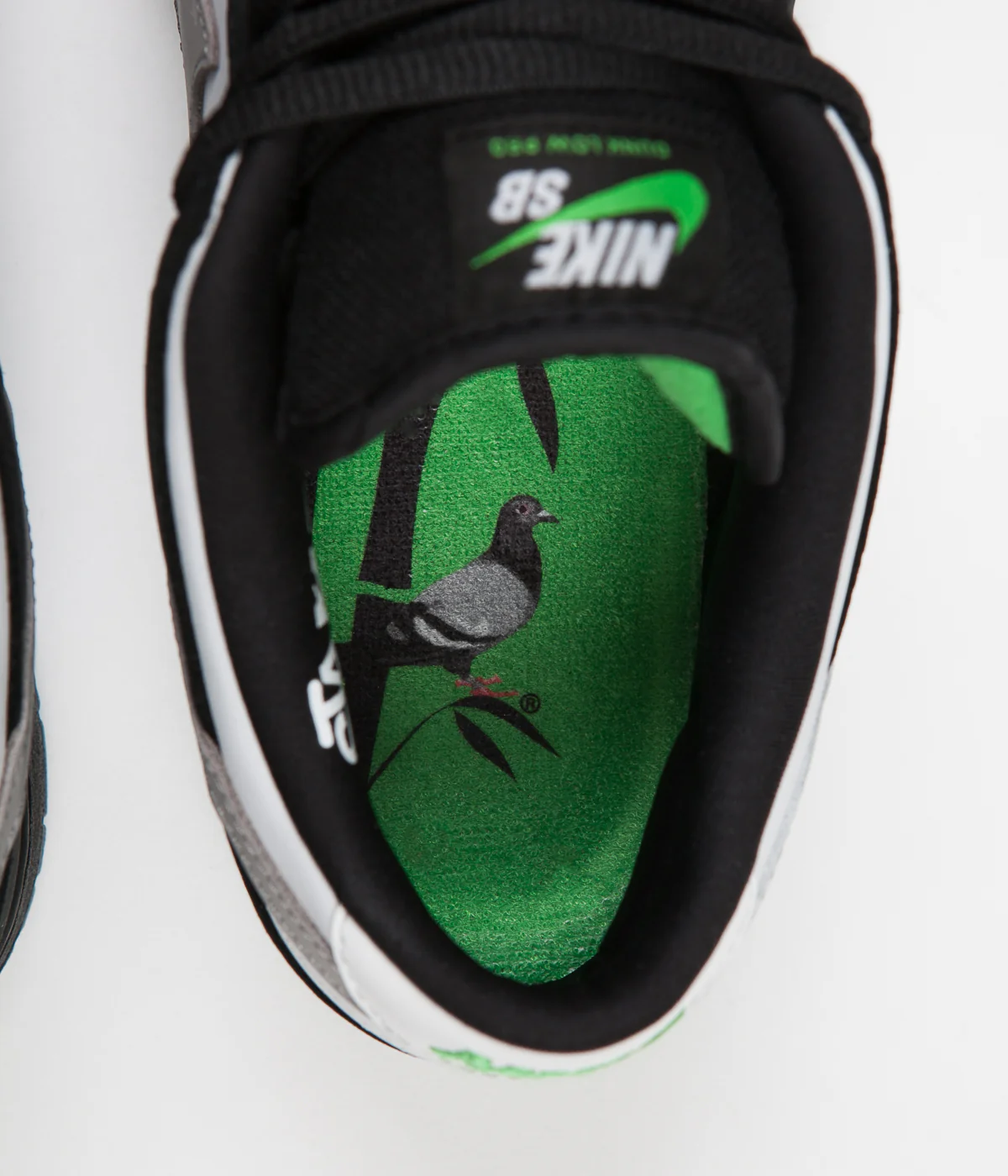 Nike SB Dunk Low Pro OG 'Panda Pigeon' Shoes - Black / White - Green Gusto - Image 11
