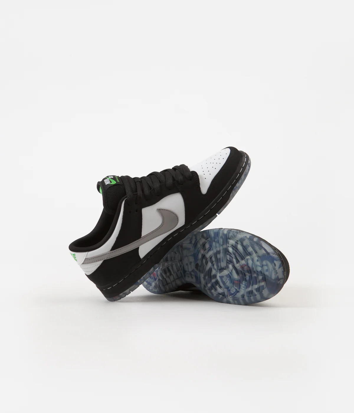 Nike SB Dunk Low Pro OG 'Panda Pigeon' Shoes - Black / White - Green Gusto - Image 7