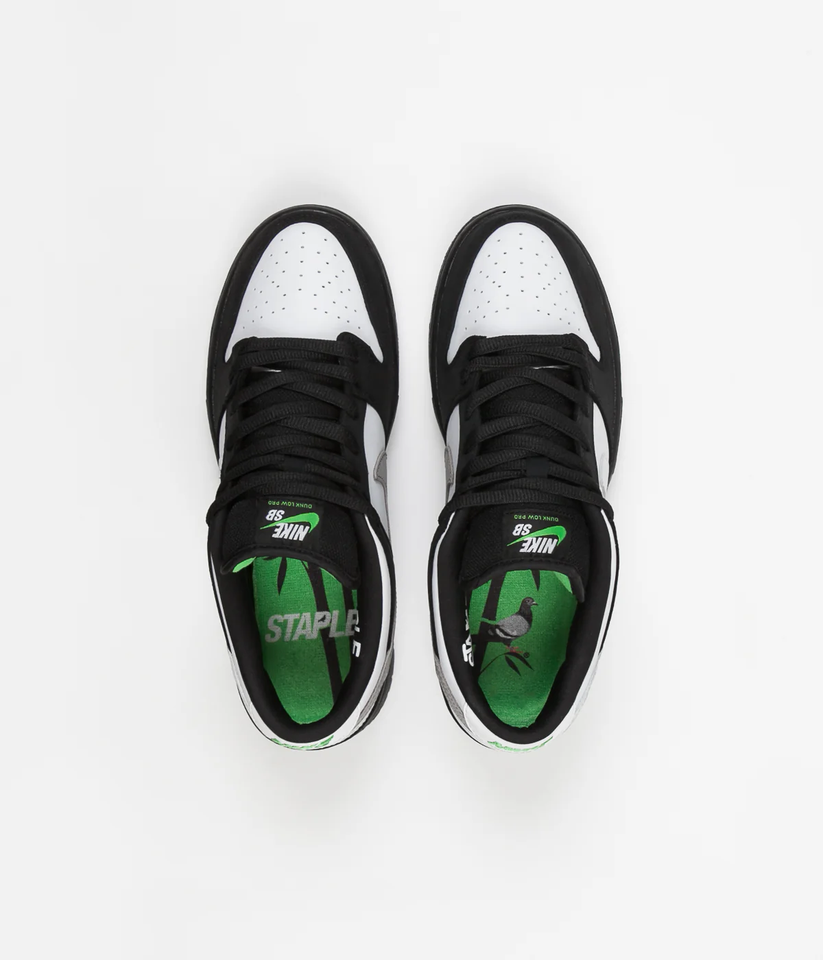 Nike SB Dunk Low Pro OG 'Panda Pigeon' Shoes - Black / White - Green Gusto - Image 9