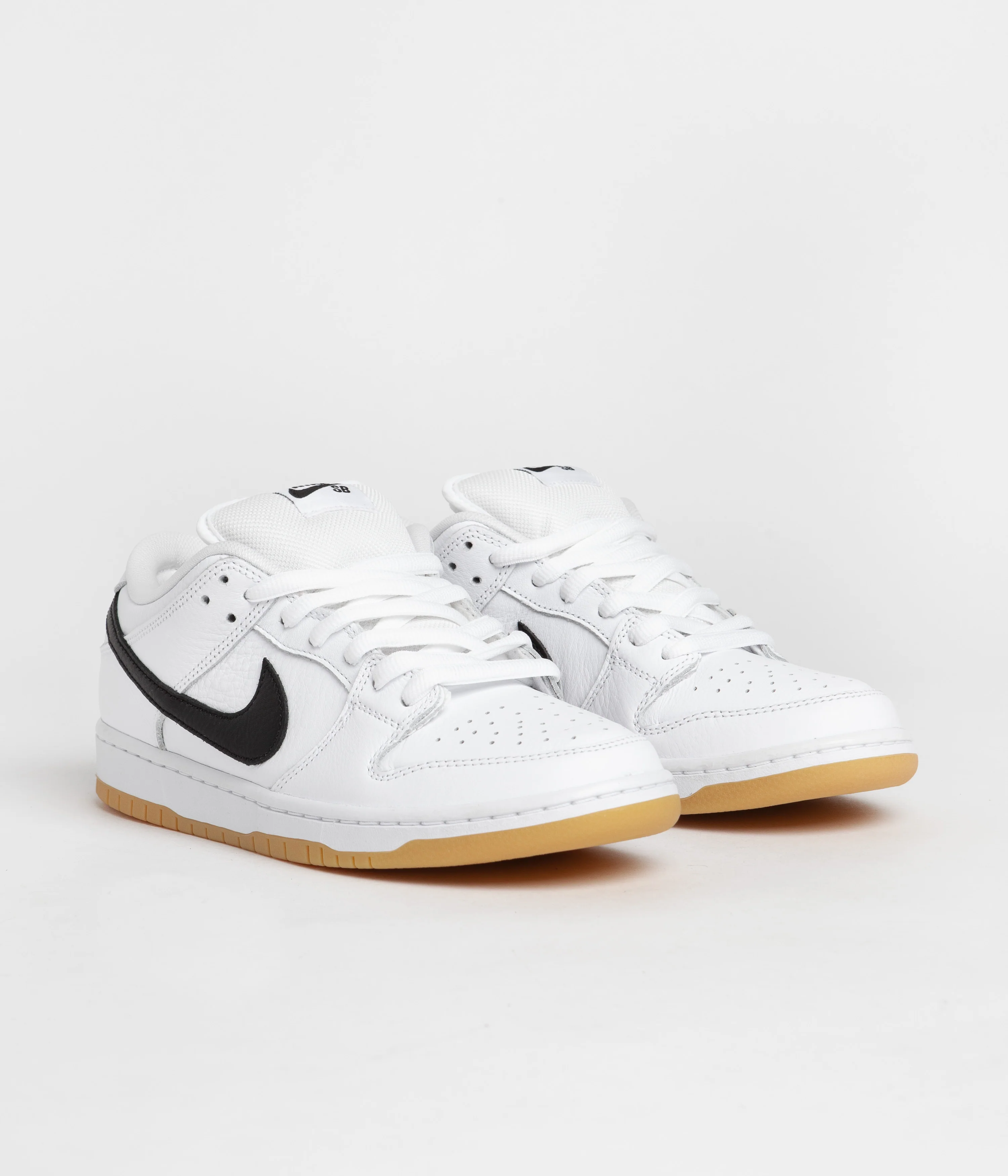 Nike SB Dunk Low Pro Shoes - White / Black - White - Gum Light Brown - Image 2