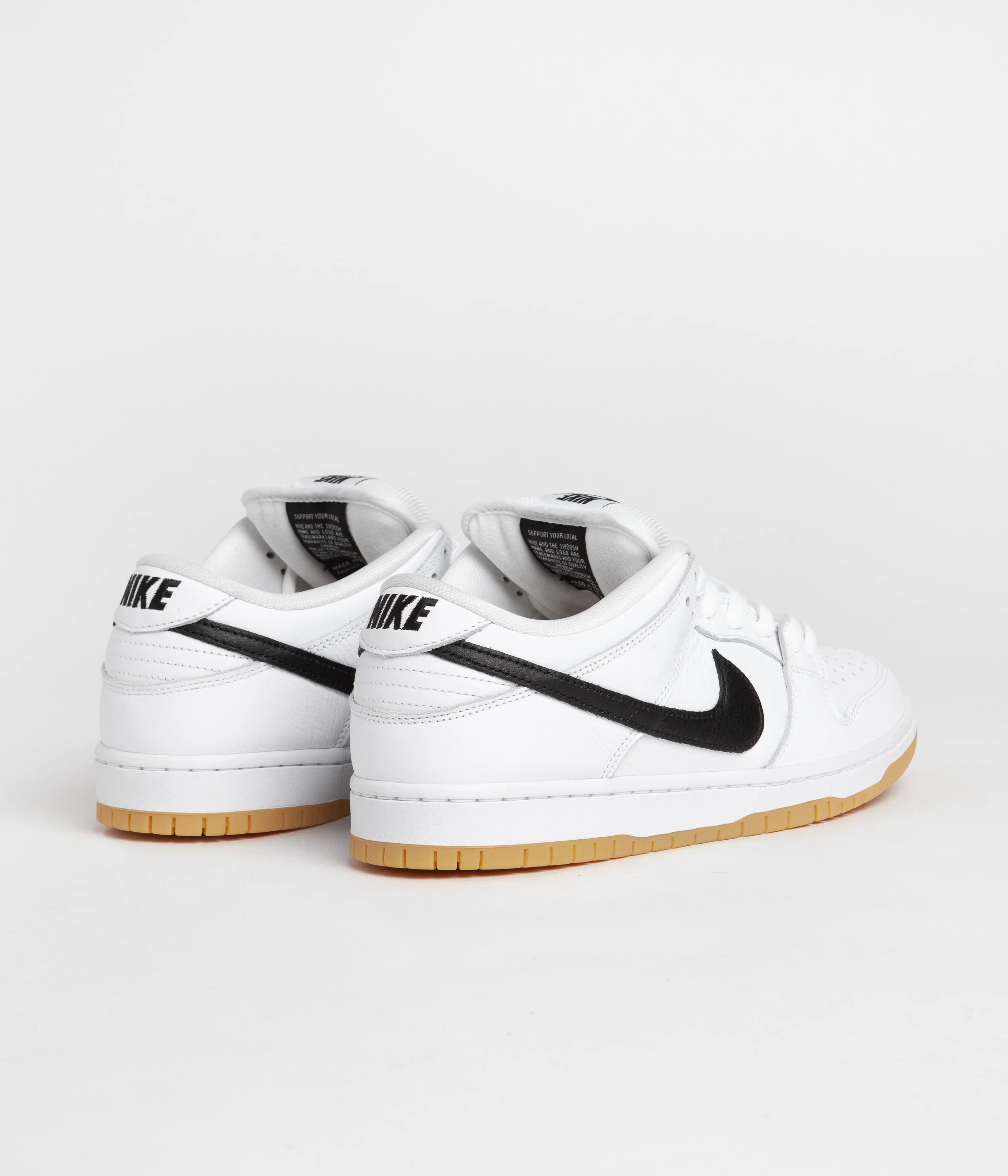 Nike SB Dunk Low Pro Shoes - White / Black - White - Gum Light Brown - Image 4