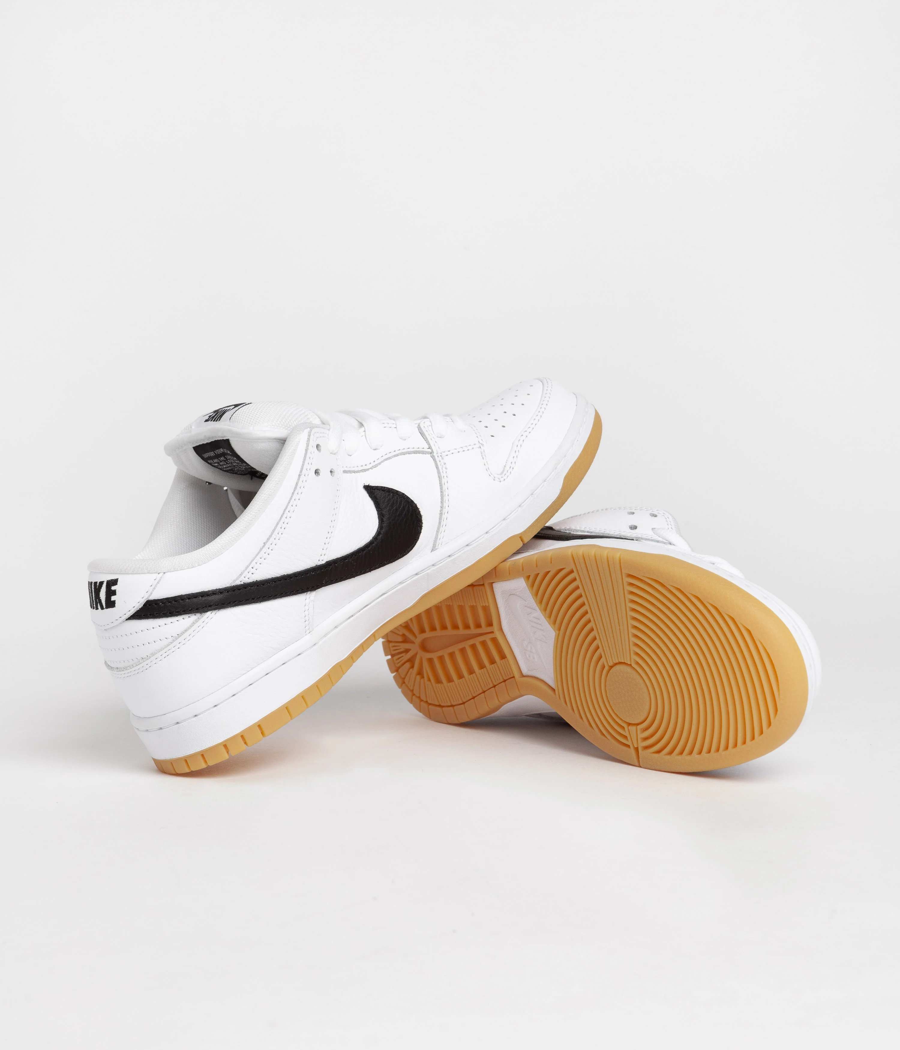 Nike SB Dunk Low Pro Shoes - White / Black - White - Gum Light Brown - Image 5
