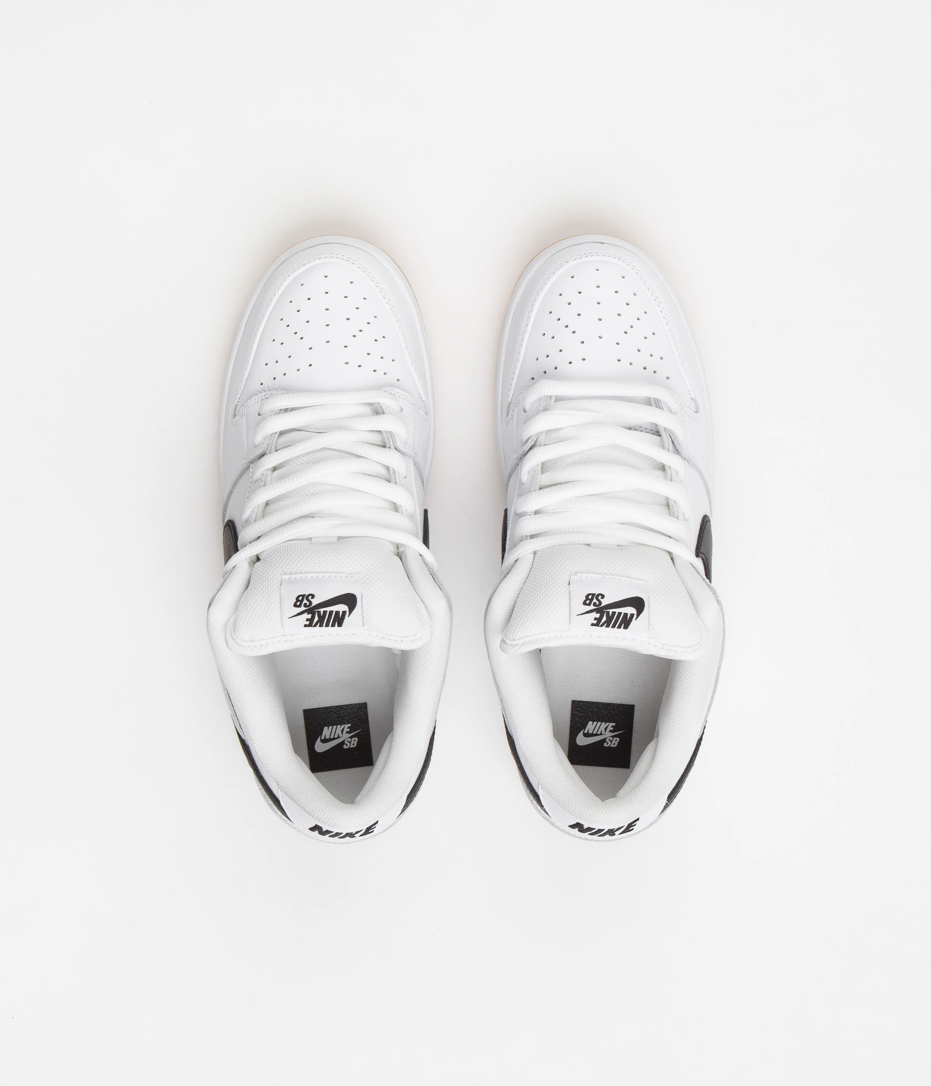 Nike SB Dunk Low Pro Shoes - White / Black - White - Gum Light Brown - Image 7