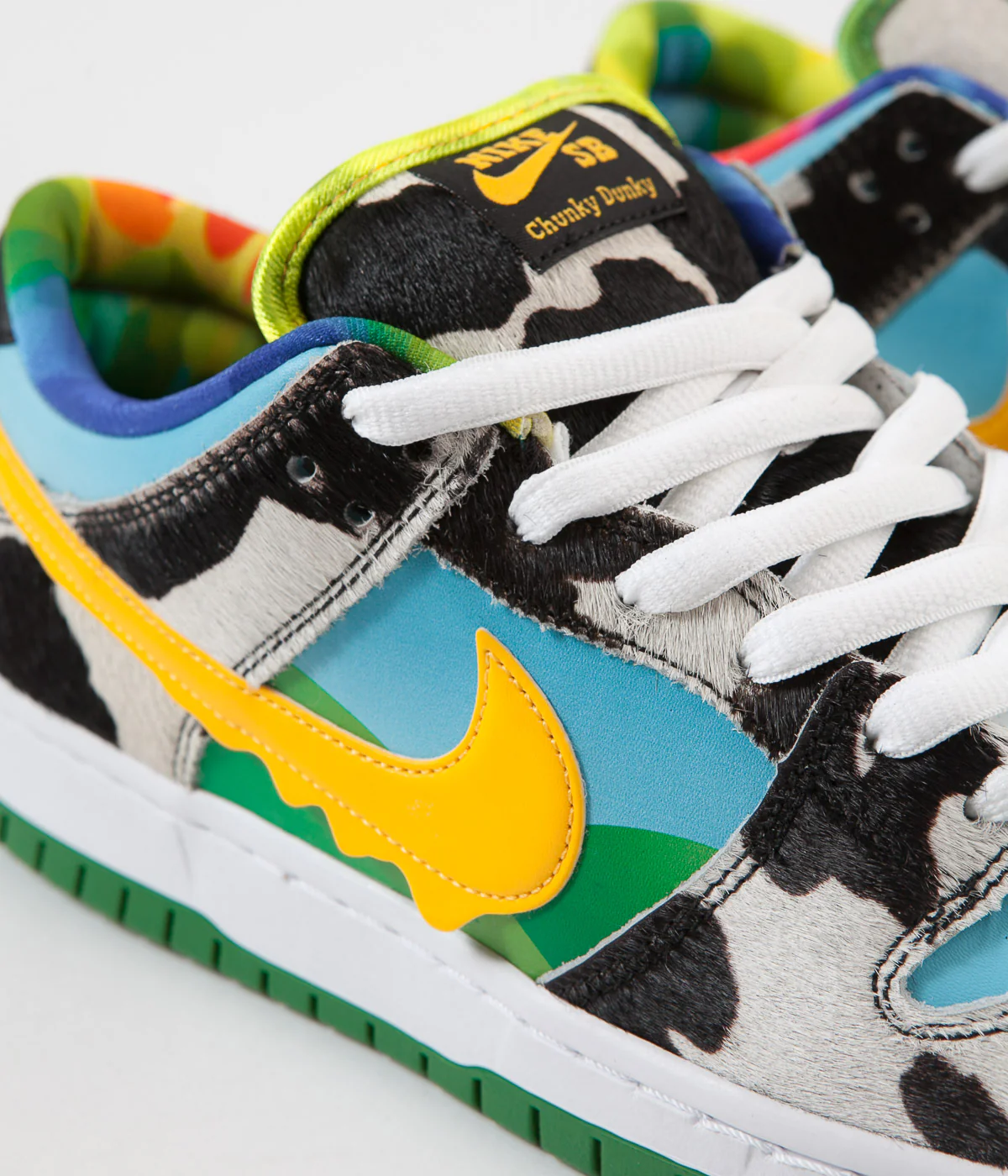 Nike SB x Ben & Jerry's 'Chunky Dunky' Dunk Low Pro Shoes - White / University Gold - Lagoon Pulse - Black - Image 3