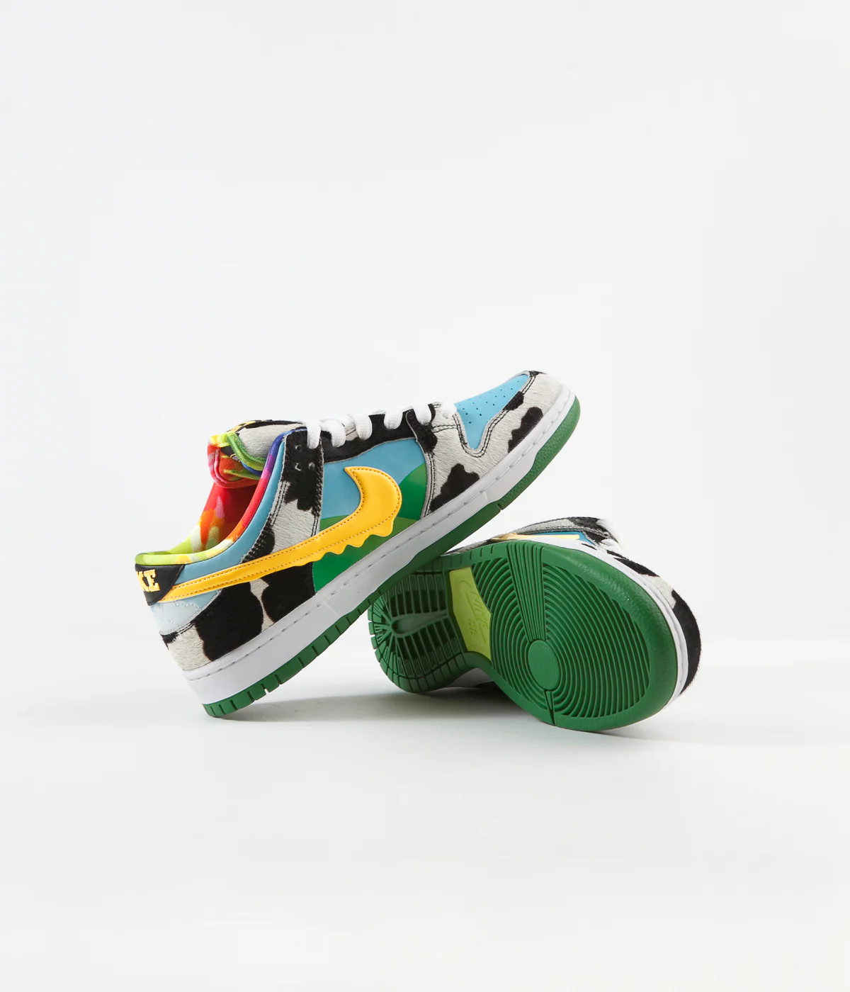 Nike SB x Ben & Jerry's 'Chunky Dunky' Dunk Low Pro Shoes - White / University Gold - Lagoon Pulse - Black - Image 6