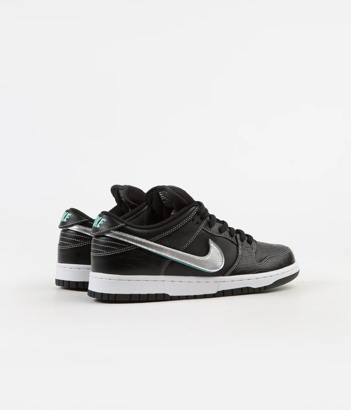 Nike SB x Diamond Dunk Low Pro OG Shoes - Black / Chrome - Black - Tropical Twist - Image 7