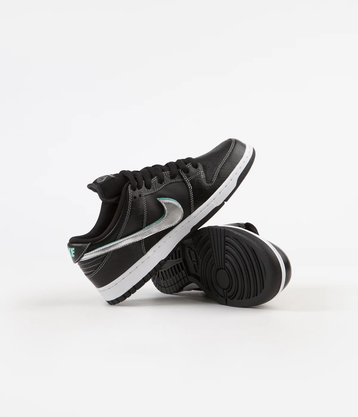 Nike SB x Diamond Dunk Low Pro OG Shoes - Black / Chrome - Black - Tropical Twist - Image 9