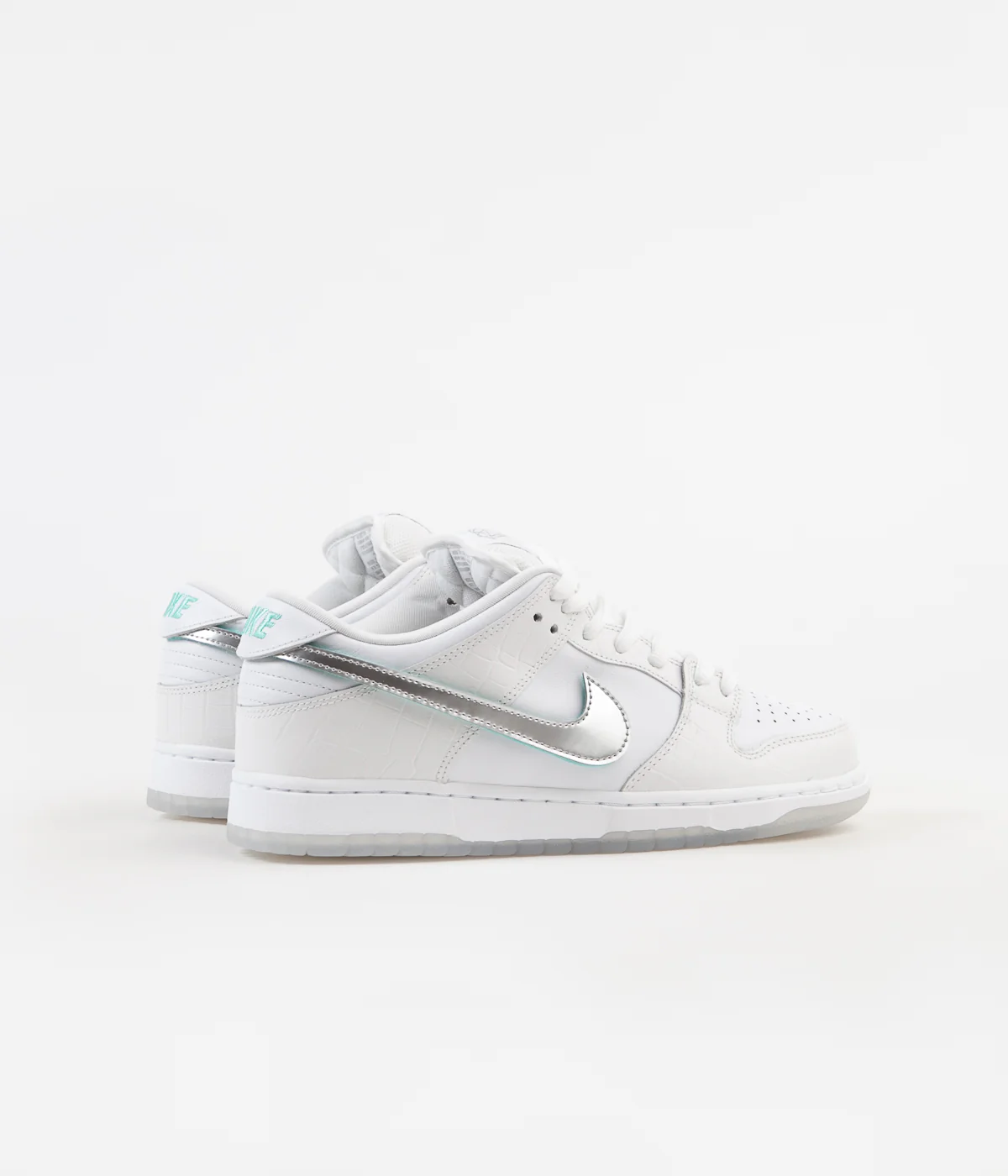 Nike SB x Diamond Dunk Low Pro OG Shoes - White / Chrome - White - Tropical Twist - Image 7