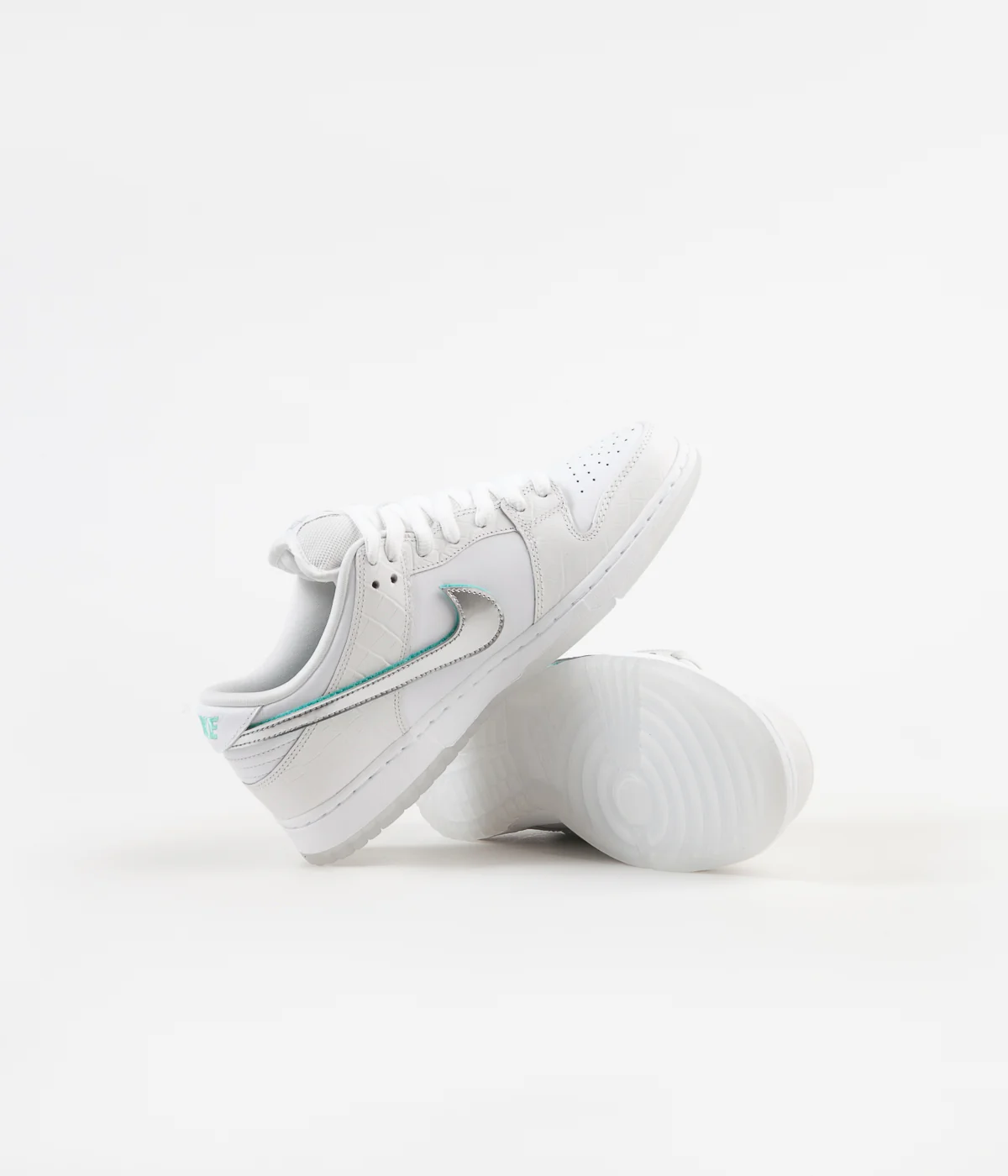 Nike SB x Diamond Dunk Low Pro OG Shoes - White / Chrome - White - Tropical Twist - Image 9