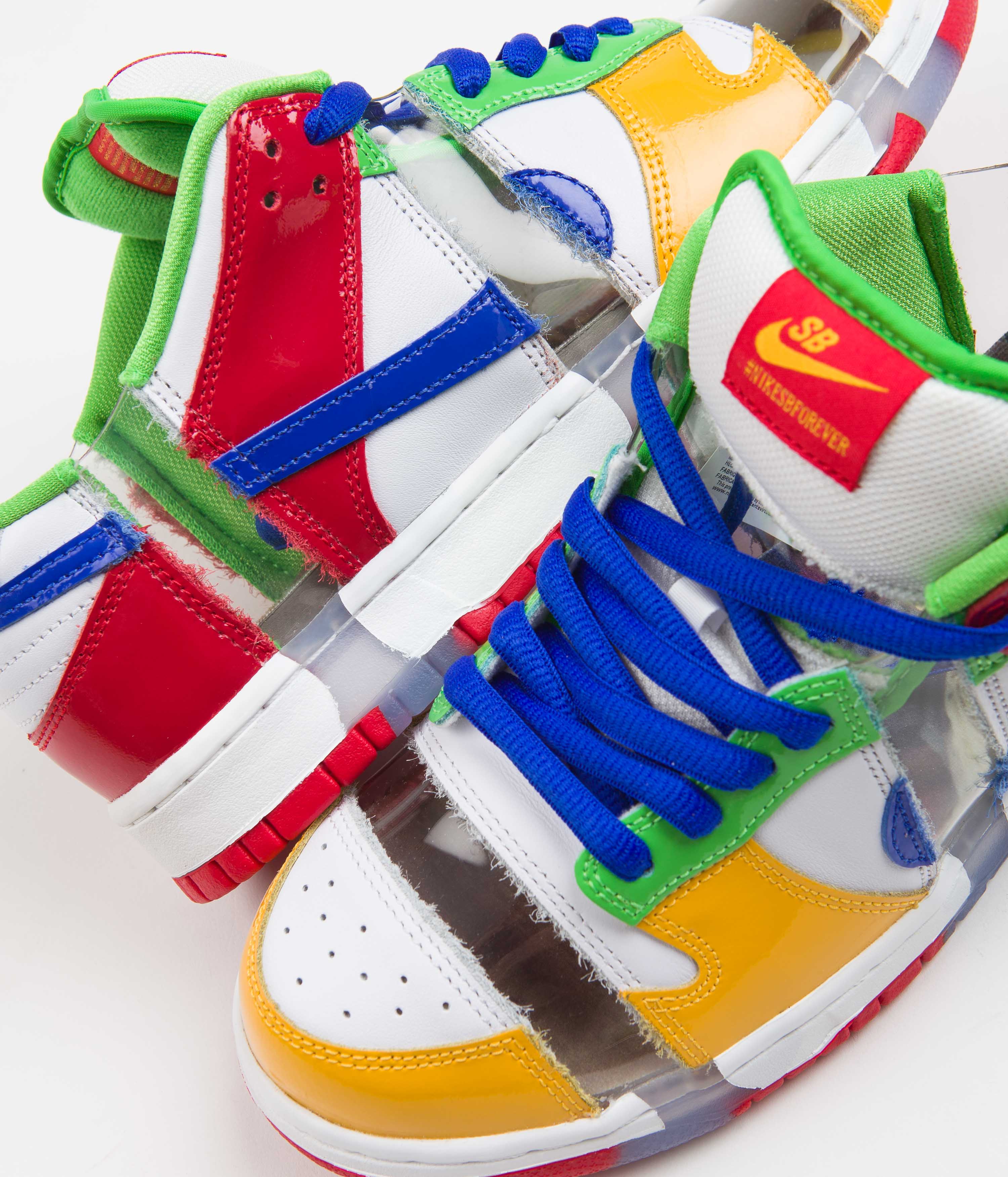 Nike SB Dunk Low OG Sandy Bodecker Shoes - White / Hyper Royal - Mean Green - Image 3