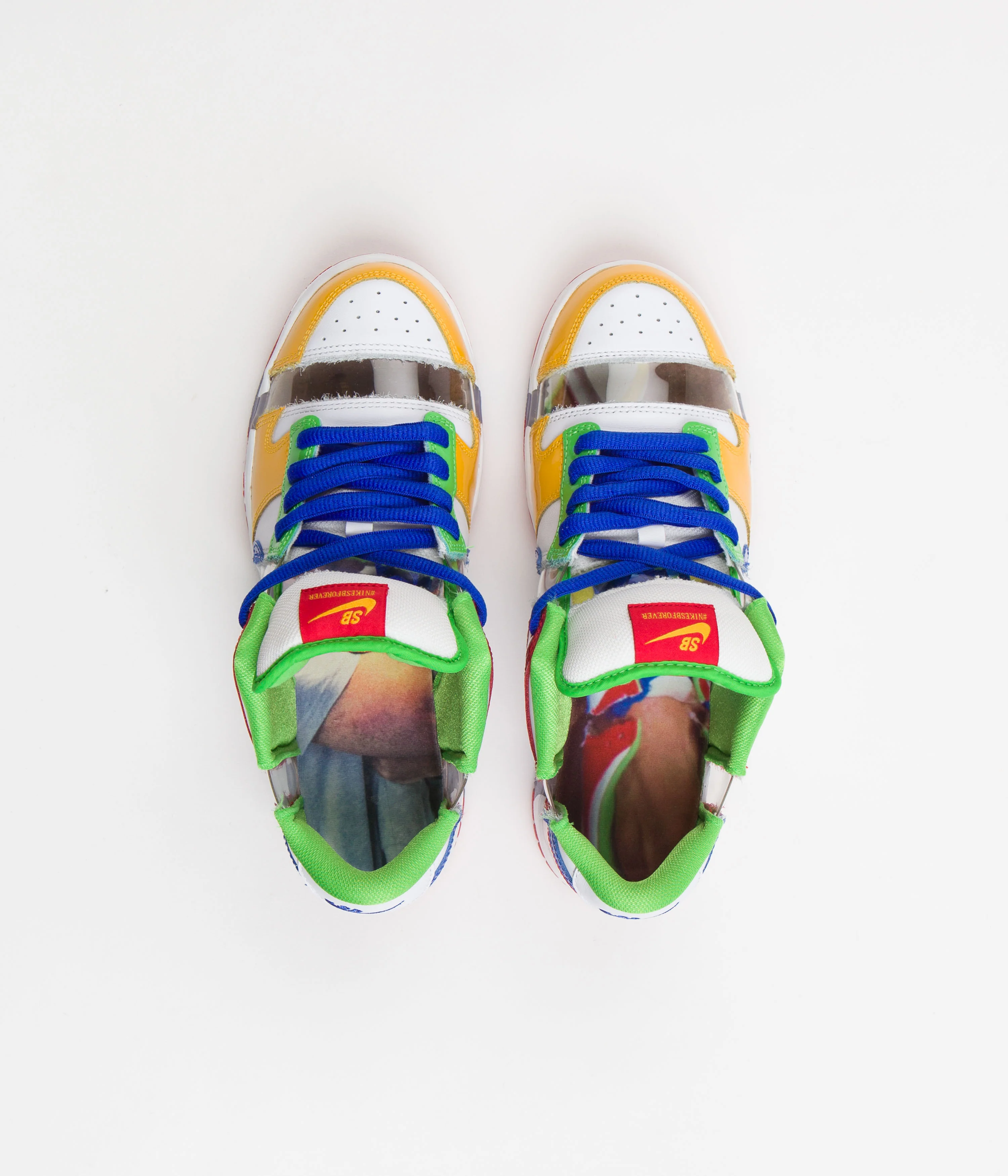 Nike SB Dunk Low OG Sandy Bodecker Shoes - White / Hyper Royal - Mean Green - Image 6