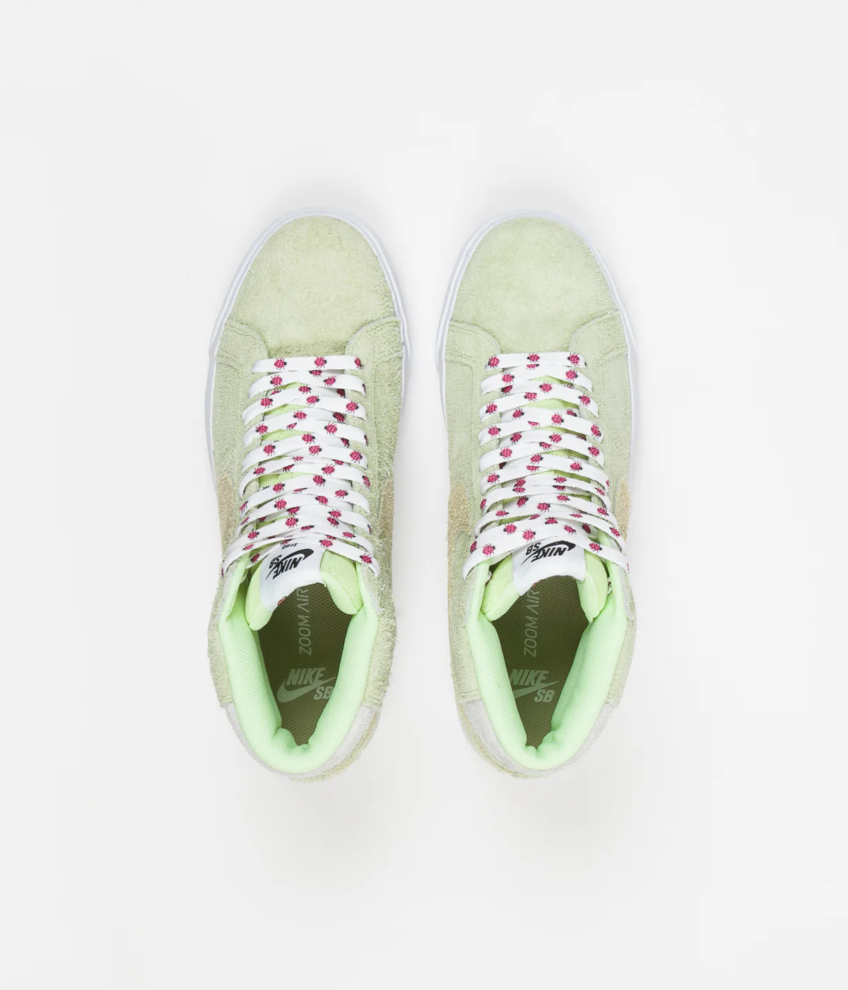 Nike SB x Frog Skateboards Blazer Mid Shoes - Light Liquid Lime / Lawn - White - Light Crimson - Image 11