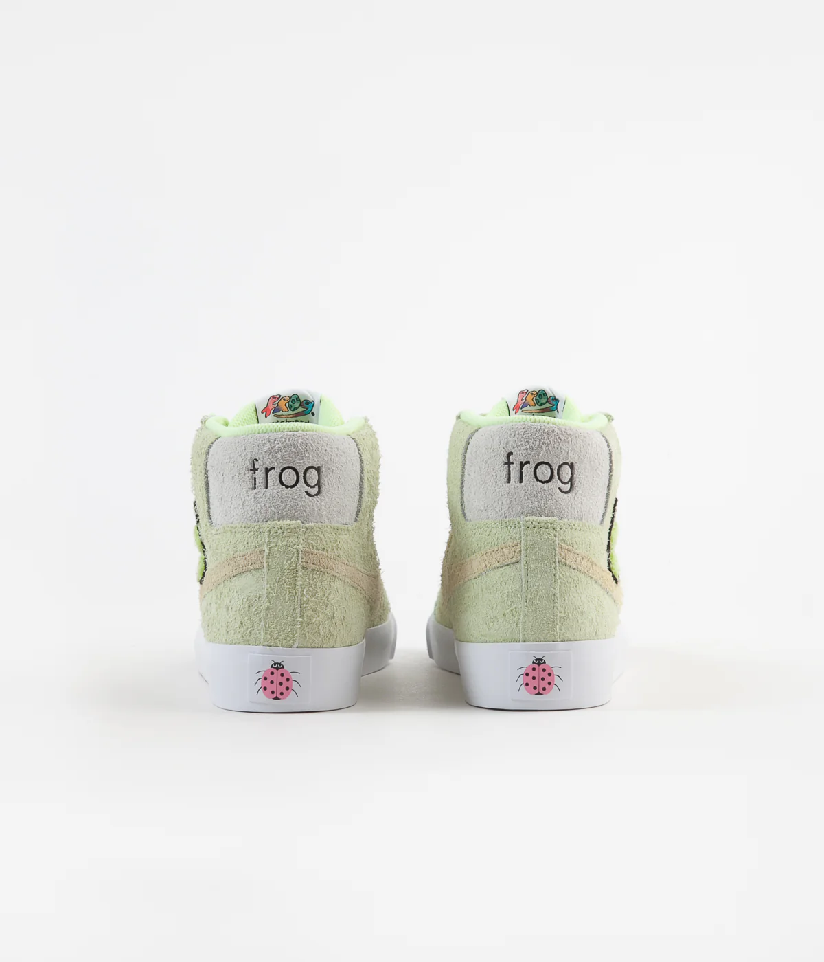 Nike SB x Frog Skateboards Blazer Mid Shoes - Light Liquid Lime / Lawn - White - Light Crimson - Image 7