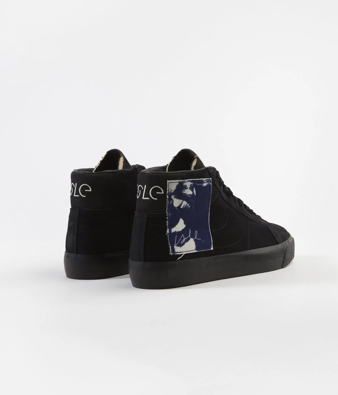 Nike SB x Isle Blazer Mid Shoes - Black / Black - Sail - Blue Void - Image 5