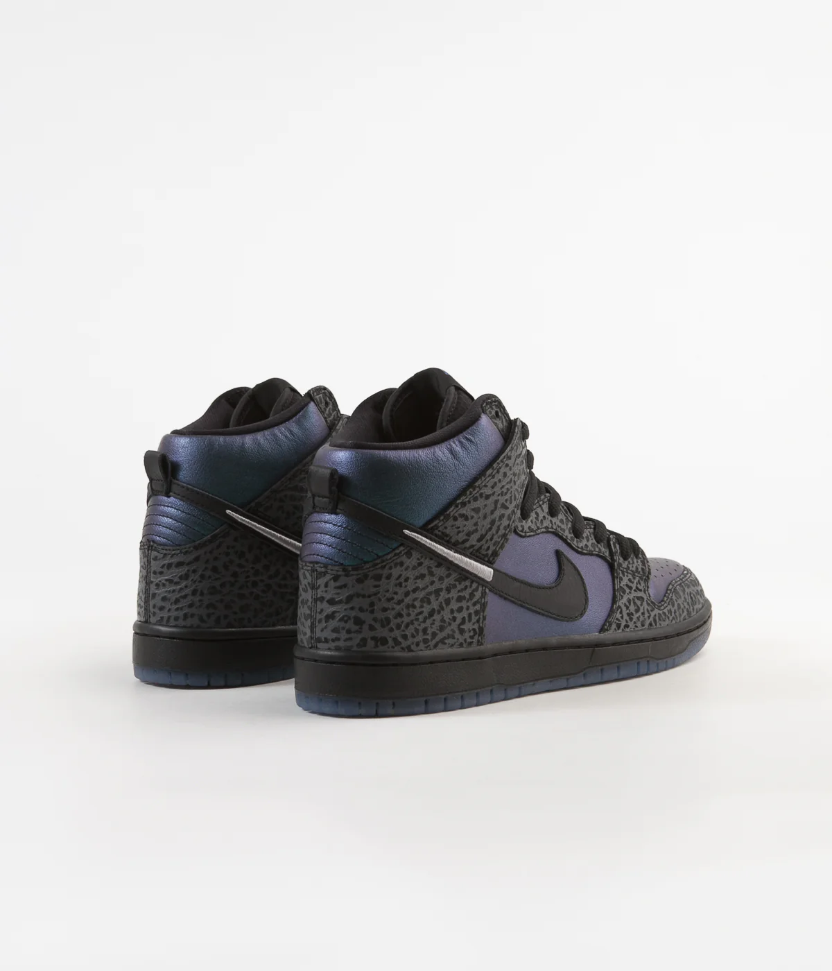 Nike SB x NBA Dunk High Pro 'Black Sheep' Shoes - Black / Black - Dark Grey - Metallic Silver - Image 5