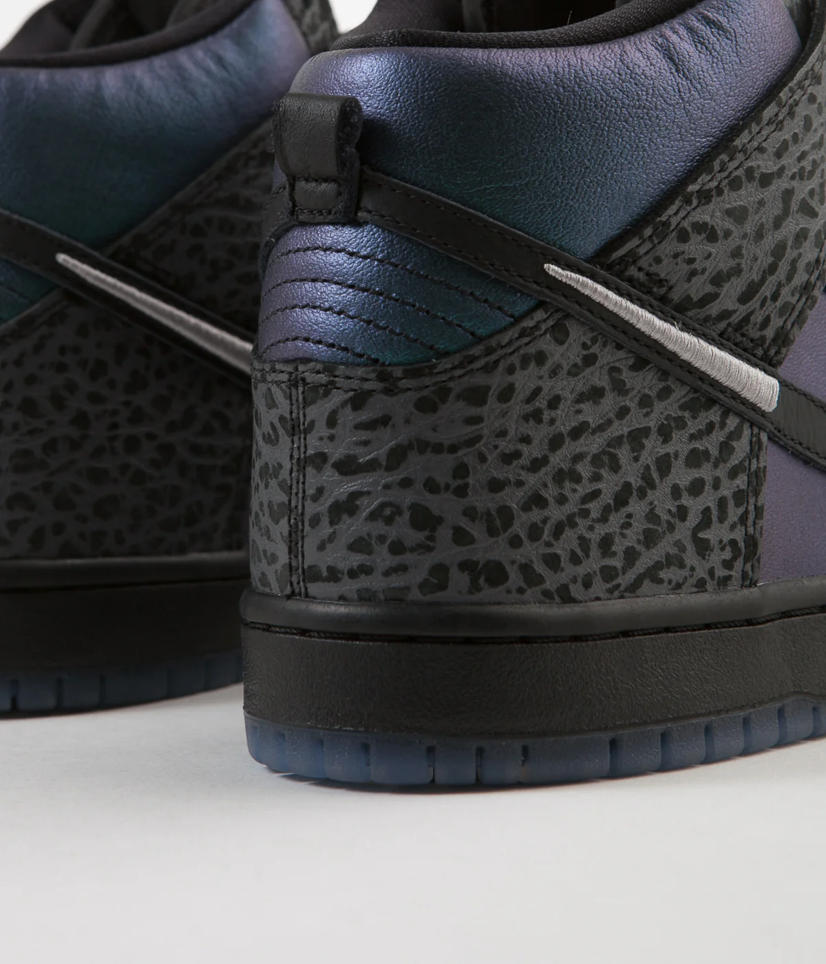 Nike SB x NBA Dunk High Pro 'Black Sheep' Shoes - Black / Black - Dark Grey - Metallic Silver - Image 6