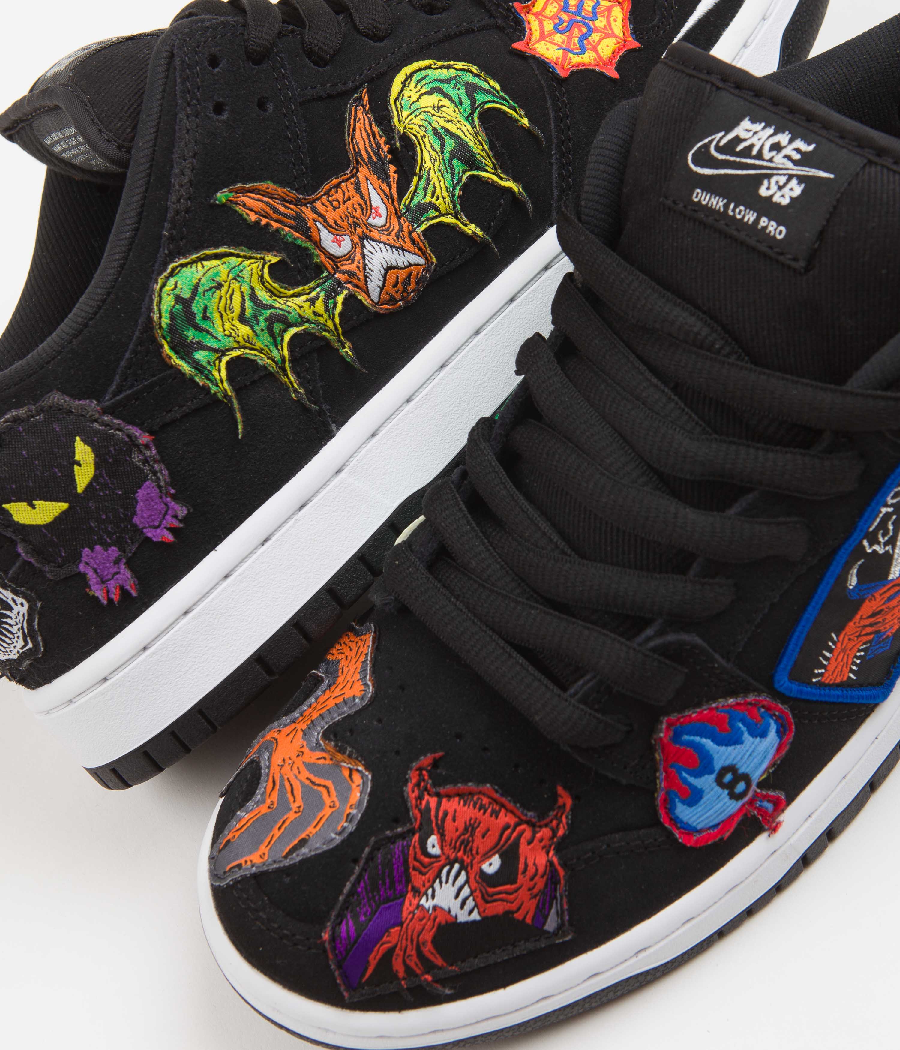 Nike SB x Neckface Dunk Low Pro Shoes - Black / White - Multicolour - Image 3