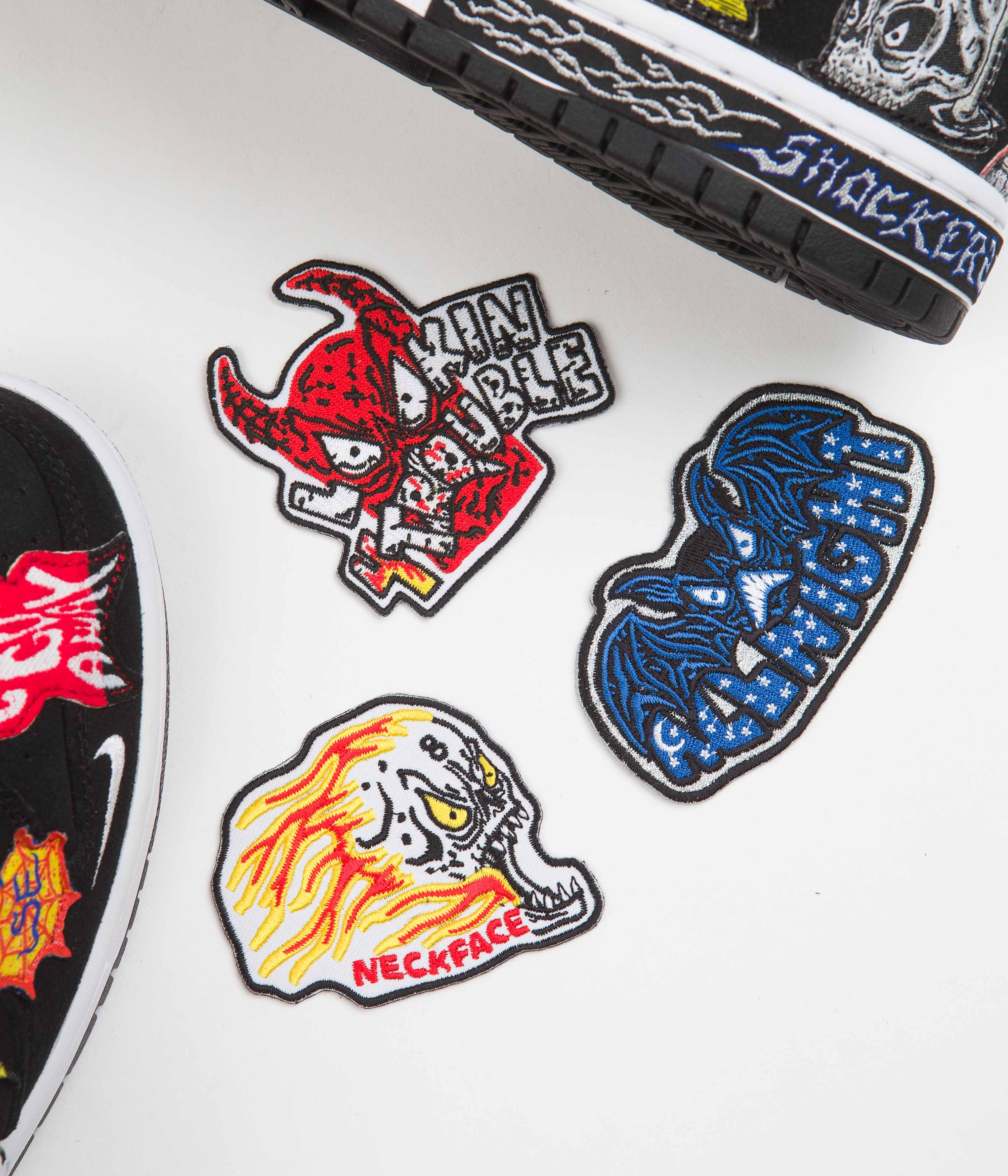 Nike SB x Neckface Dunk Low Pro Shoes - Black / White - Multicolour - Image 9