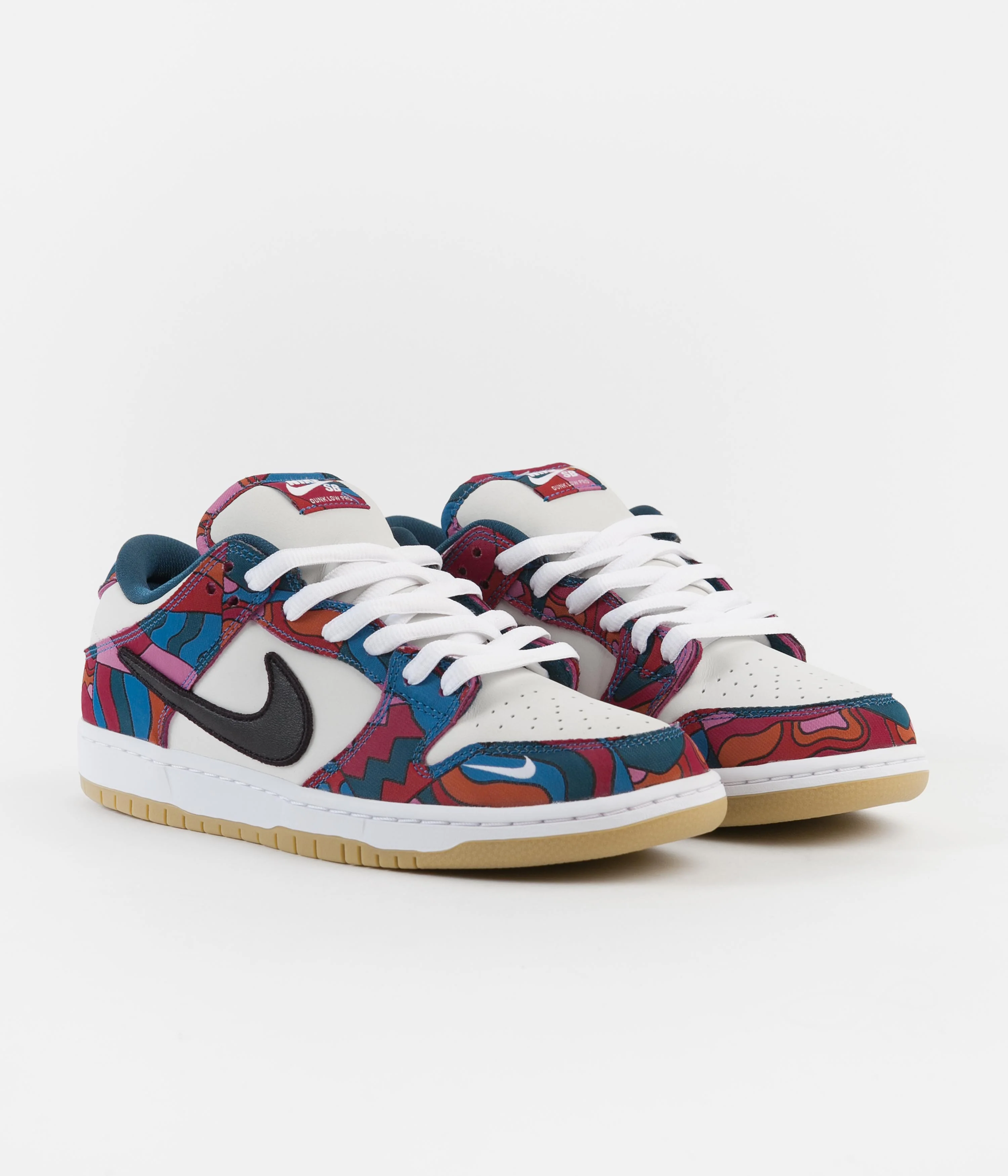 Nike SB x Parra Dunk Low Pro Shoes - Fireberry / Black - Image 2