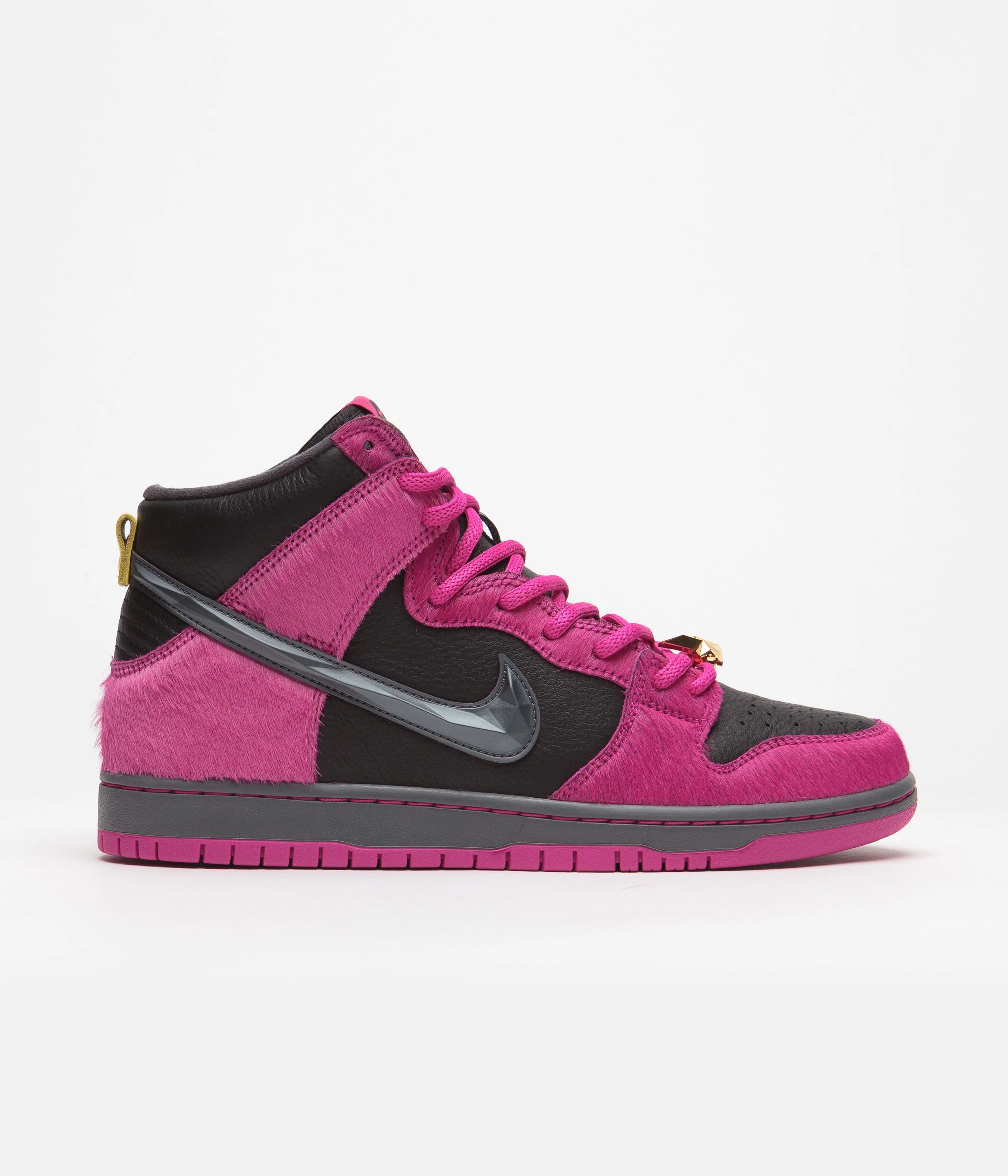 Nike SB x Run The Jewels Dunk High Shoes - Active Pink / Black - Metallic Gold - Image 10