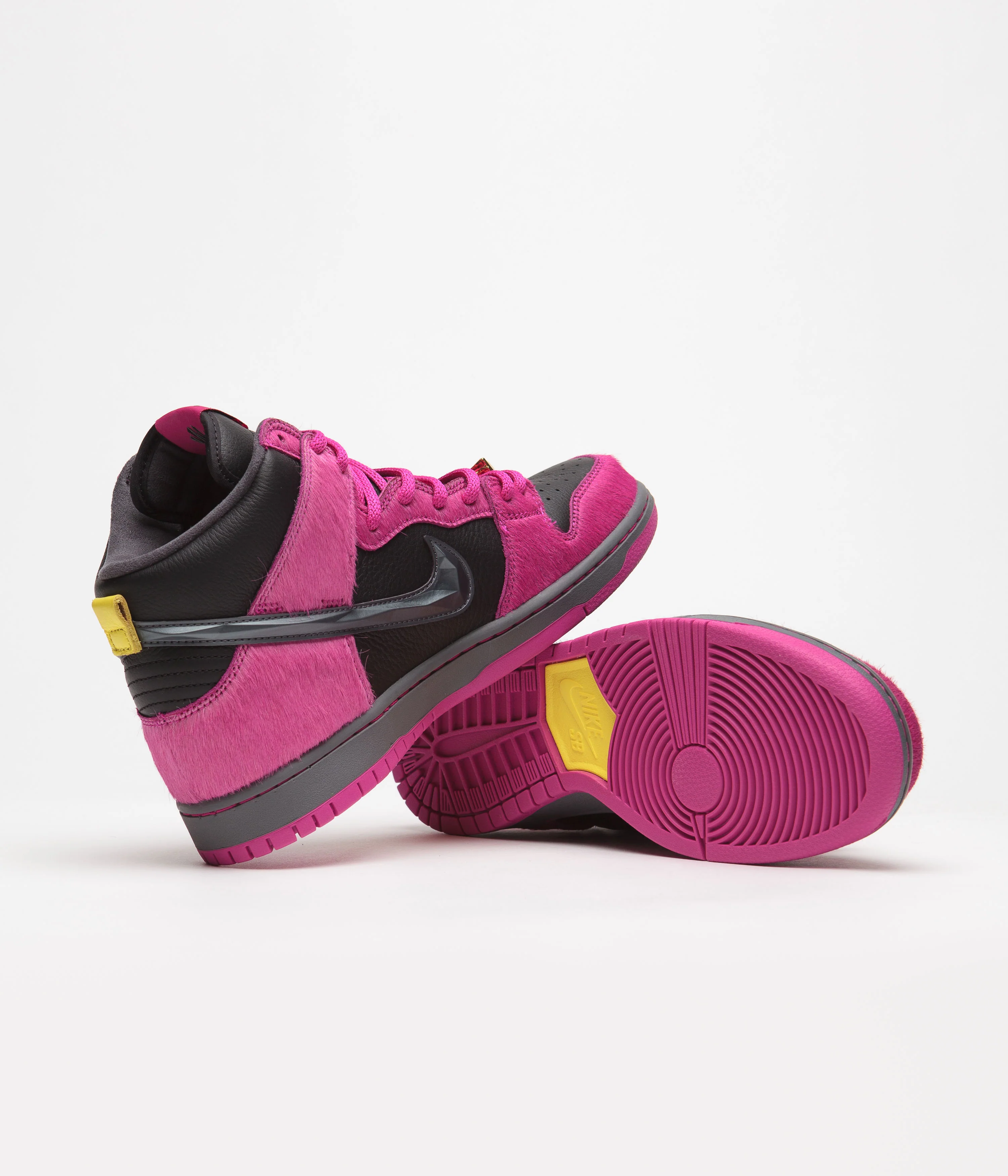 Nike SB x Run The Jewels Dunk High Shoes - Active Pink / Black - Metallic Gold - Image 5