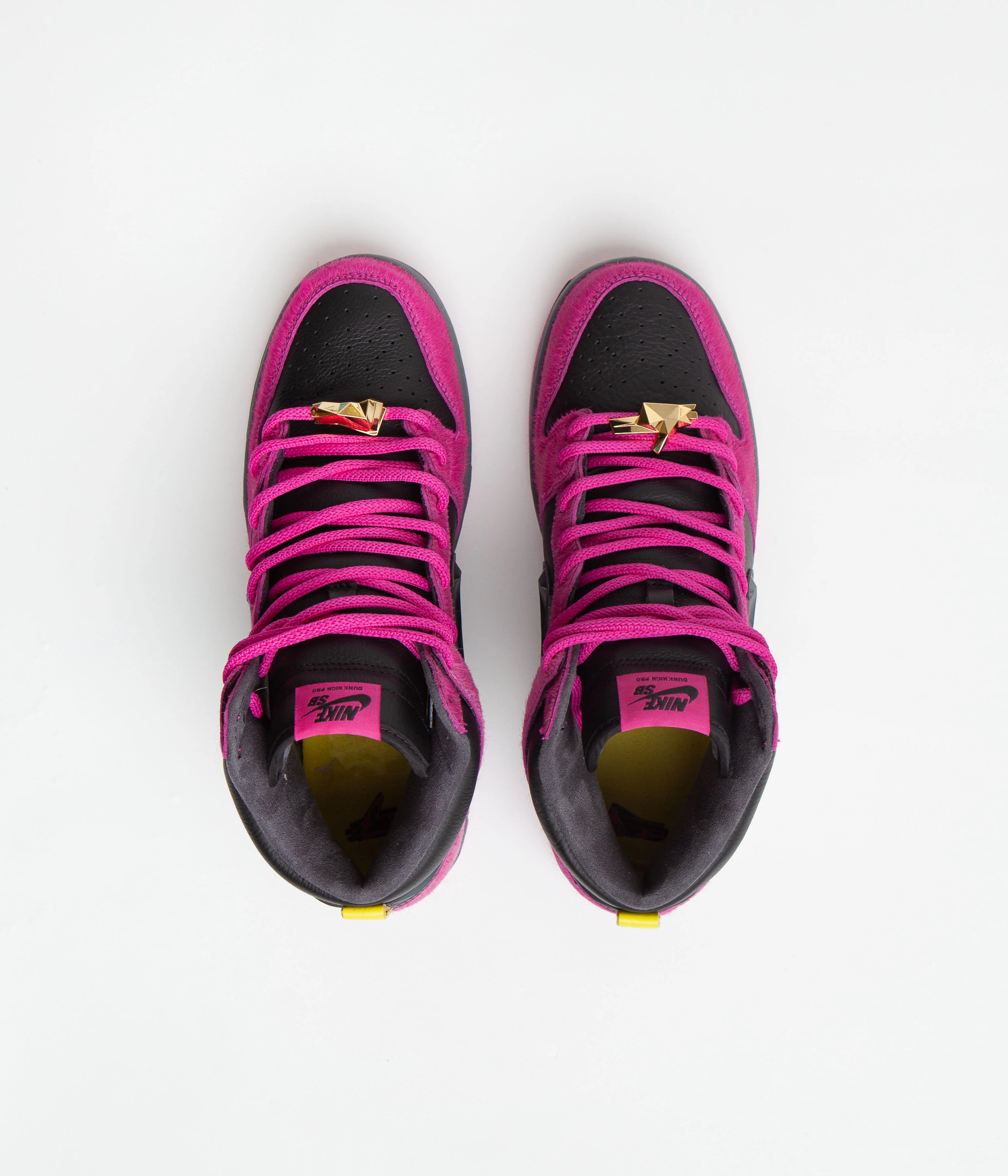 Nike SB x Run The Jewels Dunk High Shoes - Active Pink / Black - Metallic Gold - Image 7